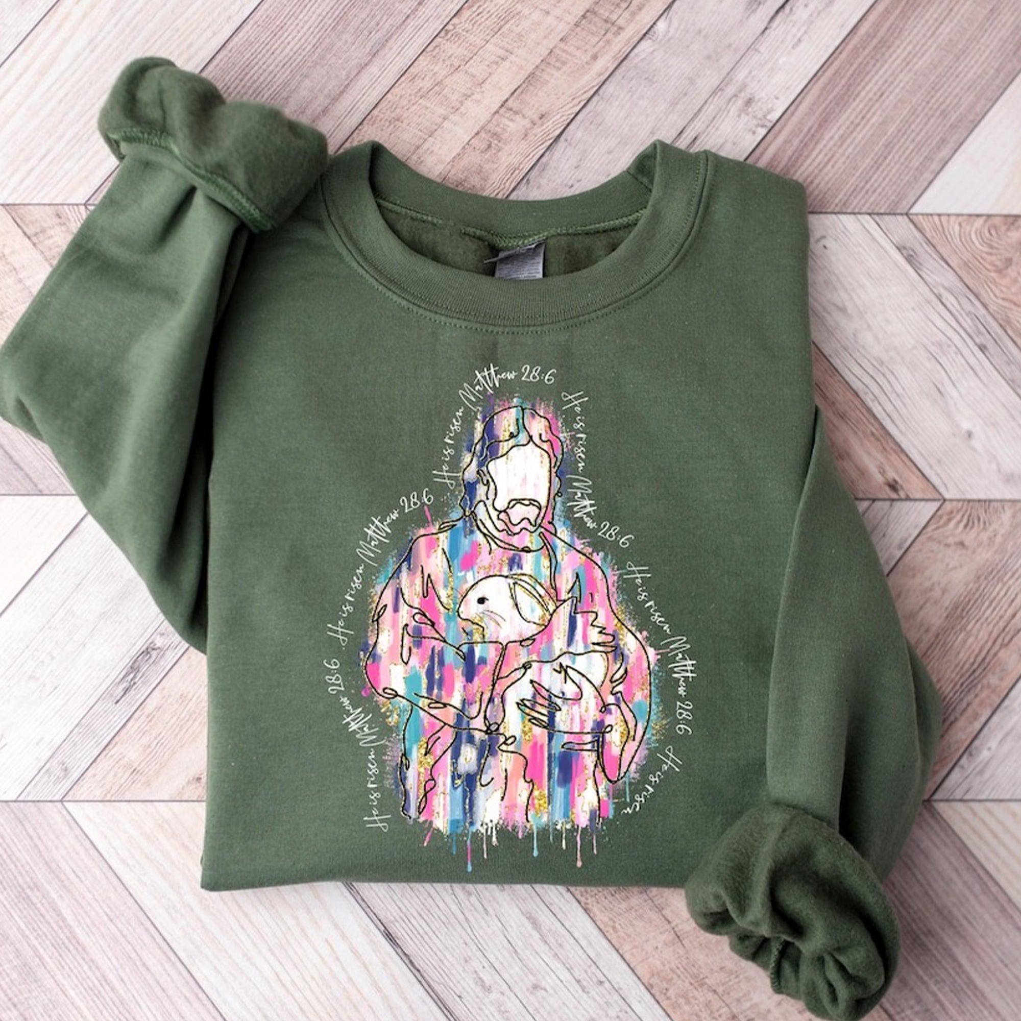 Easter Jesus Shirt, Brush Stroke Jesus Shirt, He Is Risen Tee, Easter Jesus Lover Shirt, Religious Shirt, Christian Shirt, Bible Verse Shirt ILAF45